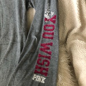 Pink sweat pants with drawstring